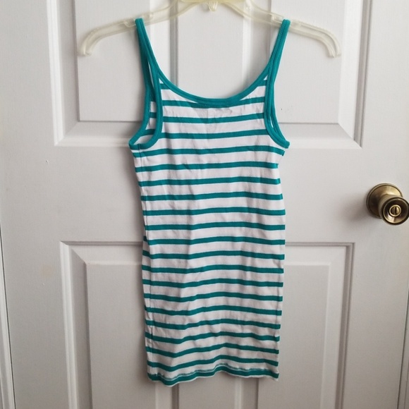 Teal & White Striped Tank - Picture 4 of 4